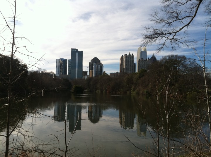 The Atlanta skyline as seen from Piedmont Park.