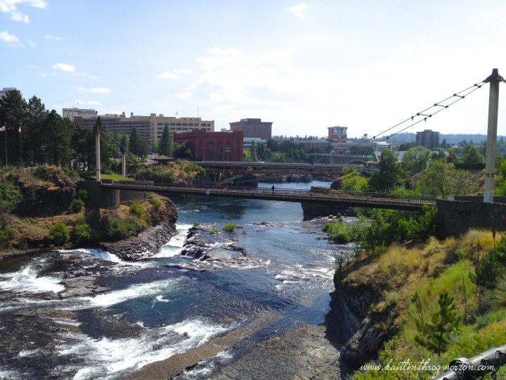 One side of Spokane Falls as seen from Riverfront Park.